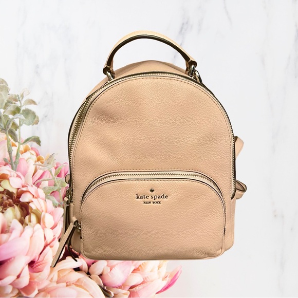 Kate Spade Pink Backpack Pebbled Leather, Adjustable Straps - Picture 3 of 11